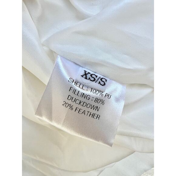 NWT Blessd Faux Leather Blake Patent Bomber Jacket Off White Women's Size XS/S - Picture 7 of 7